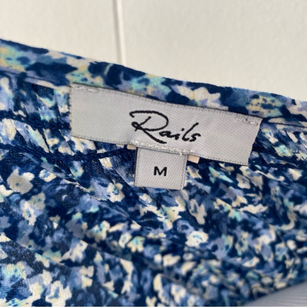 Rails Womens Eliza Blue Floral Print Rayon Fit & Flare Dress Ice Chrysanthemum M - Picture 11 of 14